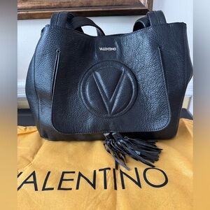 Valentino Black Leather Tote Bag